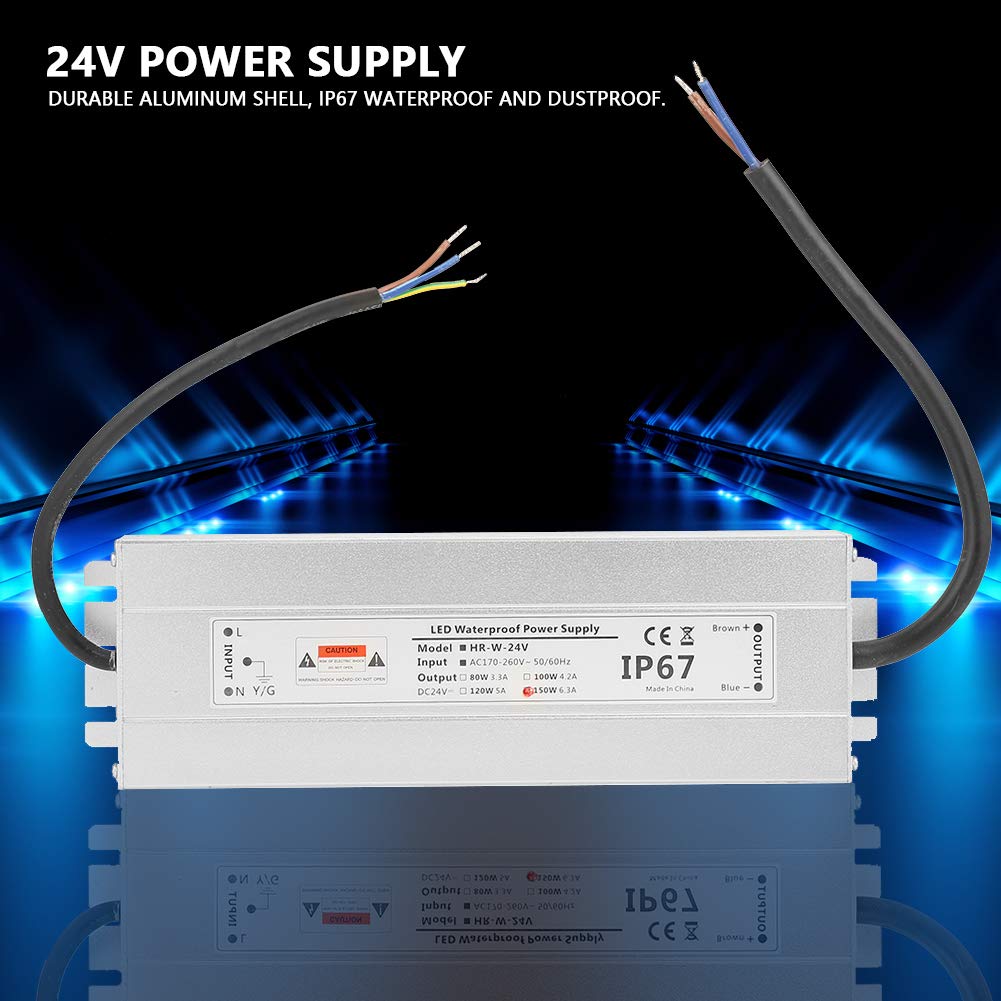 Alimentatore LED 24V 150W Impermeabile Trasformatore driver LED in alluminio IP67 per strisce luminose a LED per interni