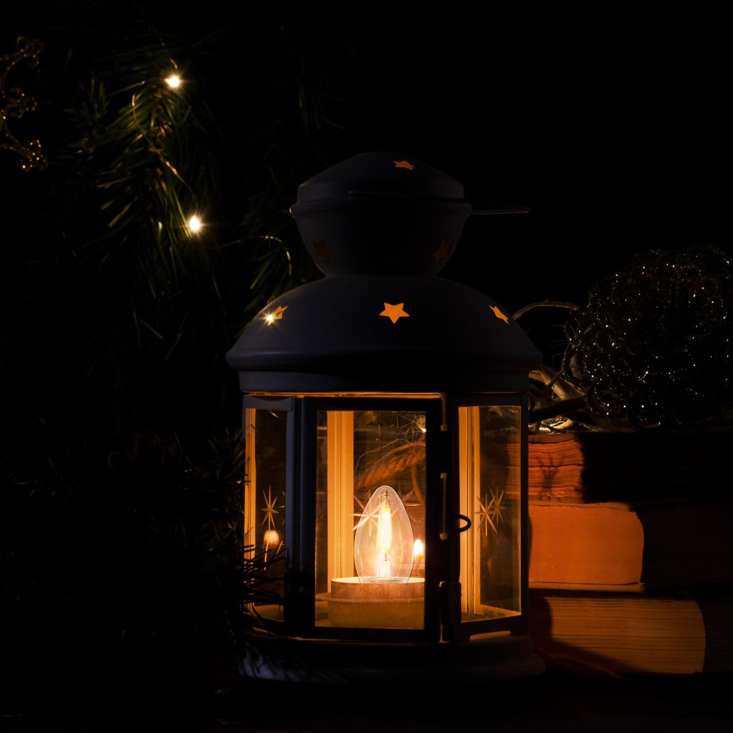 25 Pack C7 LED String Light Replacement Bulbs 0 6W Warm White 2200K E12 Candelabra Base Waterproof Clear — view 6