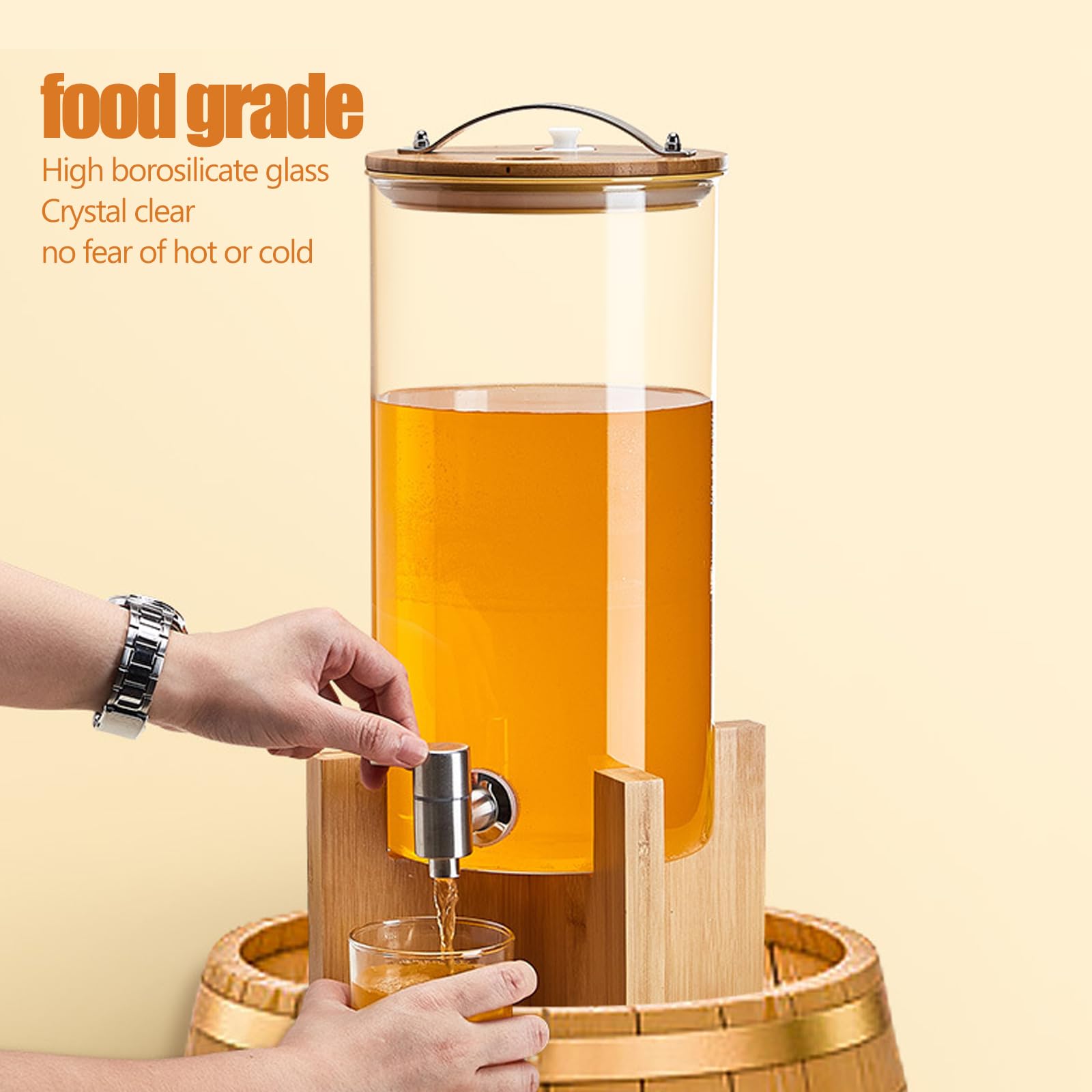 Distributore di bevande con supporto, dispenser per bevande calde o fredde, ideale per acqua, succhi di frutta, tè freddo, per feste ed eventi, 3 l