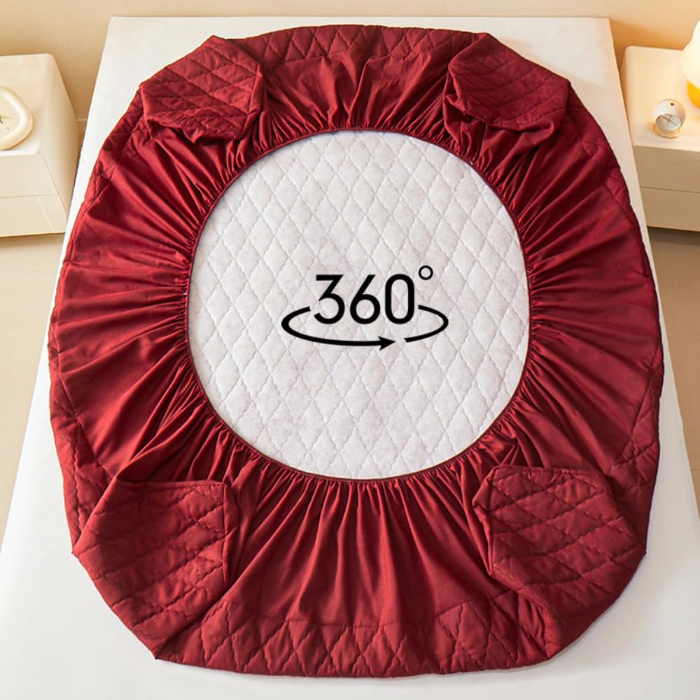 Matratzenschoner Atmungsaktiver,weicher Matratzenschutz Wasserdichtes,rutschfestes Und Staubdichtes Spannbettlaken Schutzauflage In Hotelqualität-Black||200 * 220cm(3-Piece Set)