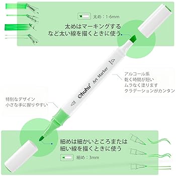 Amazon | Ohuhu イラストマーカー 47色48本 プロ 初心者 太細