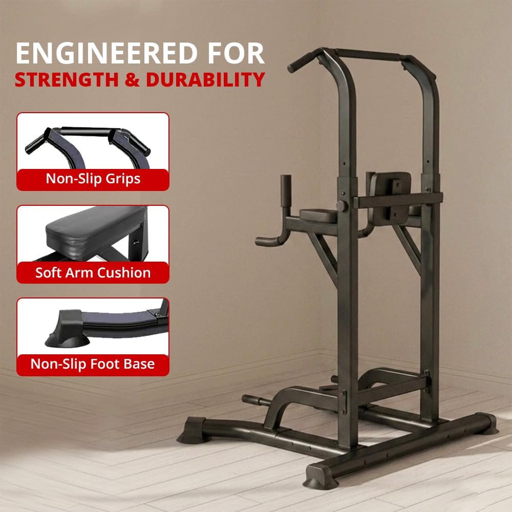 MAXSTRENGTH Pull up Power Tower ławka do ćwiczeń dom siłownia sprzęt zestaw wielofunkcyjny fitness trening trening trening oferta (tylko czarna wieża do podciągania)