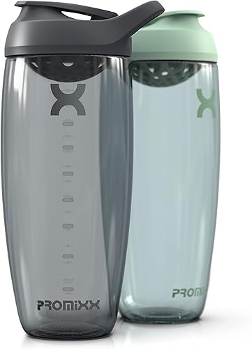 Miniatura 1 de Promixx Pursuit - Botella mezcladora de proteínas coctelera prémium para batidos de proteínas durabilidad de por vida a prueba de fugas sin olor