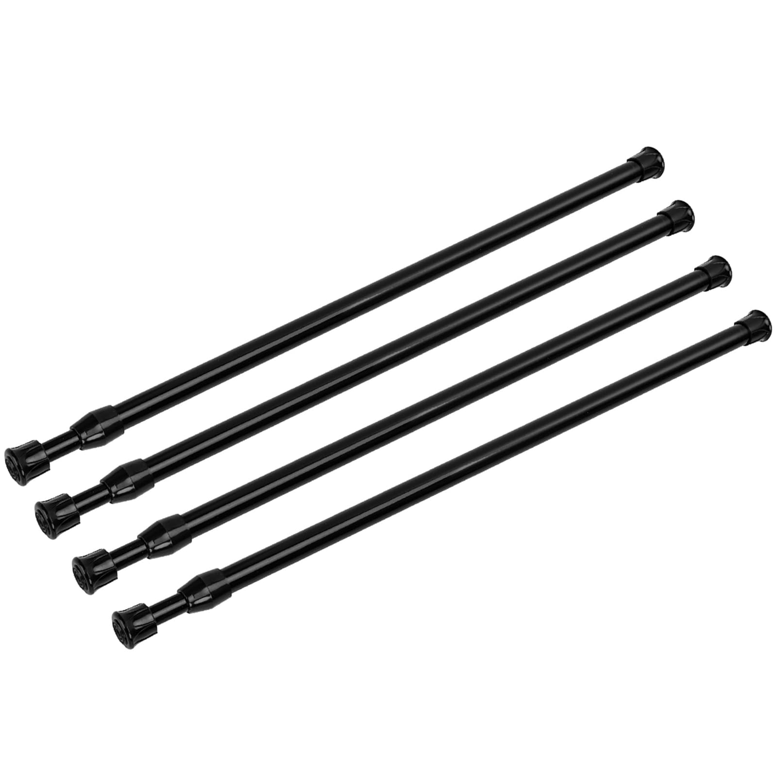 Ginbel Direct 4 Pack Tension Curtain Rod 15.7-28 Inch, Small Short Adjustable Extendable Spring Loaded Rods for Windows Cabinet Blinds Closet Bedroom
