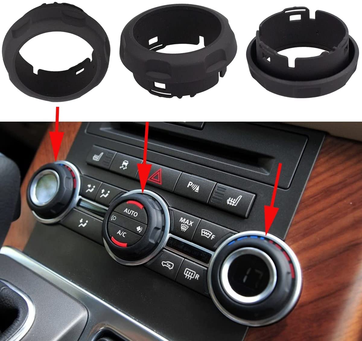 3 manopole di controllo del volume CA per console centrale, LR029591, adatte per Land Rover Discovery 4 (2009-2016) e adatte per Range Rover Sport (2006-2013) manopola aria condizionata
