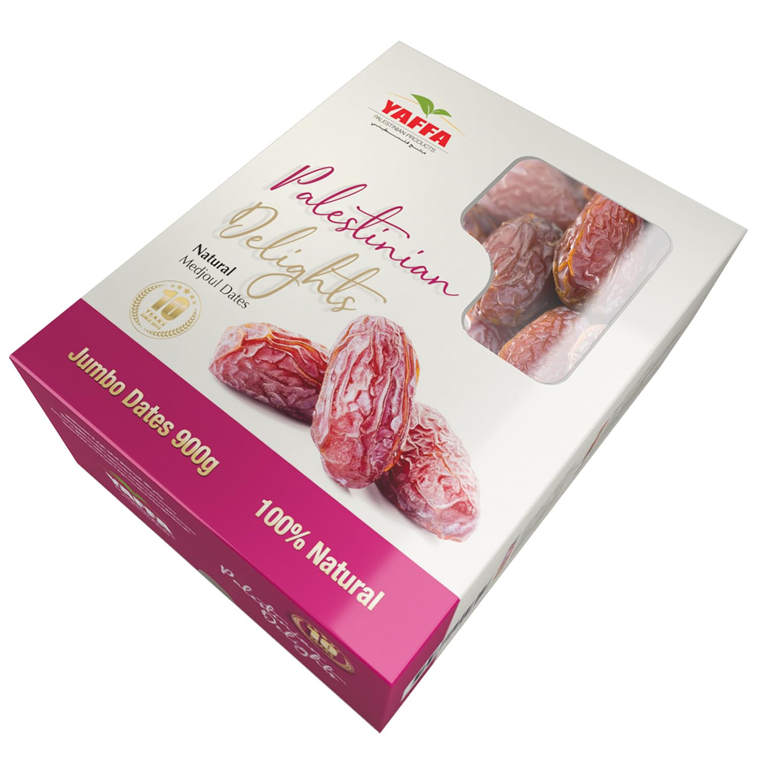 Palestinian Delights Delicious and Juicy Jumbo Medjool Dates (Box of 900g) - All Natural, No Added Sugar, Free from Additives, Sustainably Grown and Hand-Picked Palestinian Dates