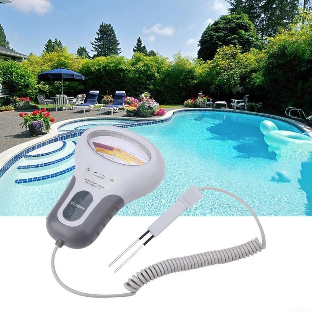 COYEUX Tester per Piscina misuratore di Cloro e PH 2 in 1, Laboratorio CL2 da 0,2~3,0 ppm, per Acqua Potabile idroponica per Piscine Vasche idromassaggio per acquari