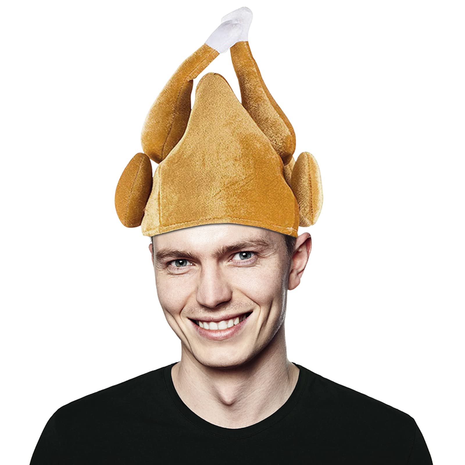 Wittocs 2 Pack Plush Roasted Turkey Hats for Thanksgiving Christmas Halloween Costume Dress Up Party