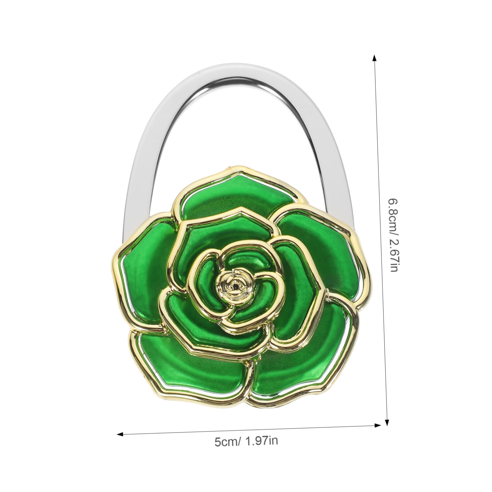 Beavorty Rose Flower Shaped Handbag Hanger Green Purse Holder with Non Slip Back for Secure Use Compact Design for Easy Carrying Stylish Table Hook for Handbags and Purses