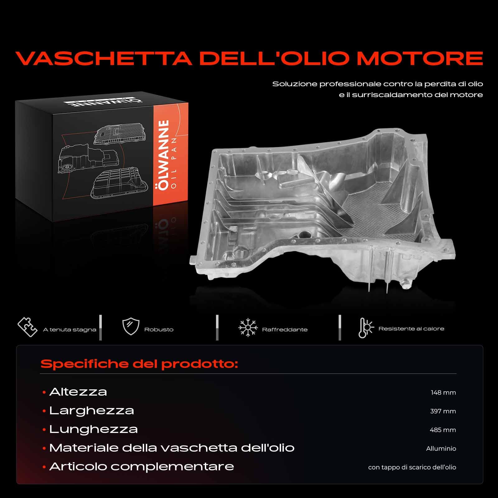 Frankberg Coppa dell'olio 2710101413 | Compatibile con: Classe C Coupé C204, Classe CLC CL203, SLK R171, CLK Cabriolet A209, Classe C Modello T S204
