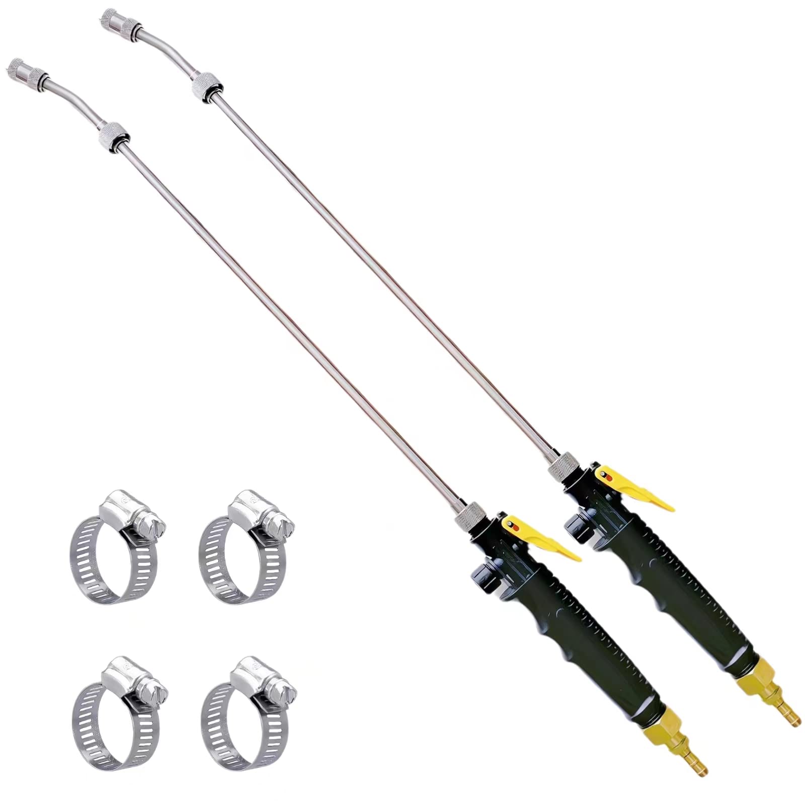 29 Inch Sprayer Wand,Adjustable Universal Sprayer with 3/8" Brass Barb, Stainless Steel Replacement Sprayer Wand with Shut off Valve (2 Pack)