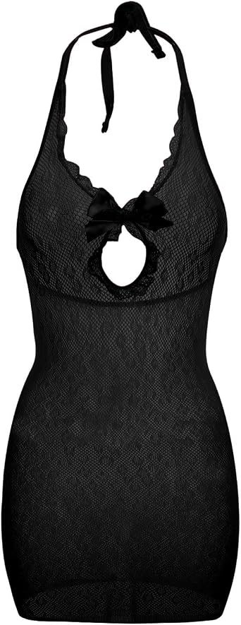 Lunedear Womens Fishnet Dress, Bodycon Mesh Dating Mini Dresses Sexy Lingerie for Woman
