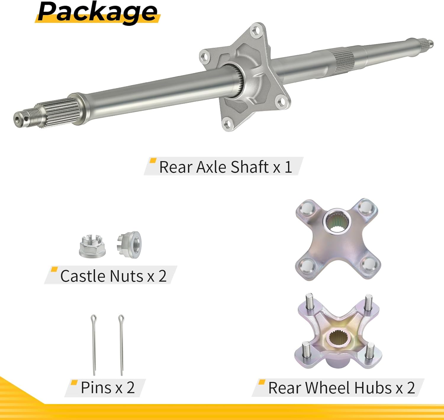 M MATI Rear Wheel Axle Shaft & Hubs for Honda TRX450R 2004-2009 TRX450ER 2006-2014 42310-HP1-000 42610-HP1-600 90304-HM5-A80 94201-40300