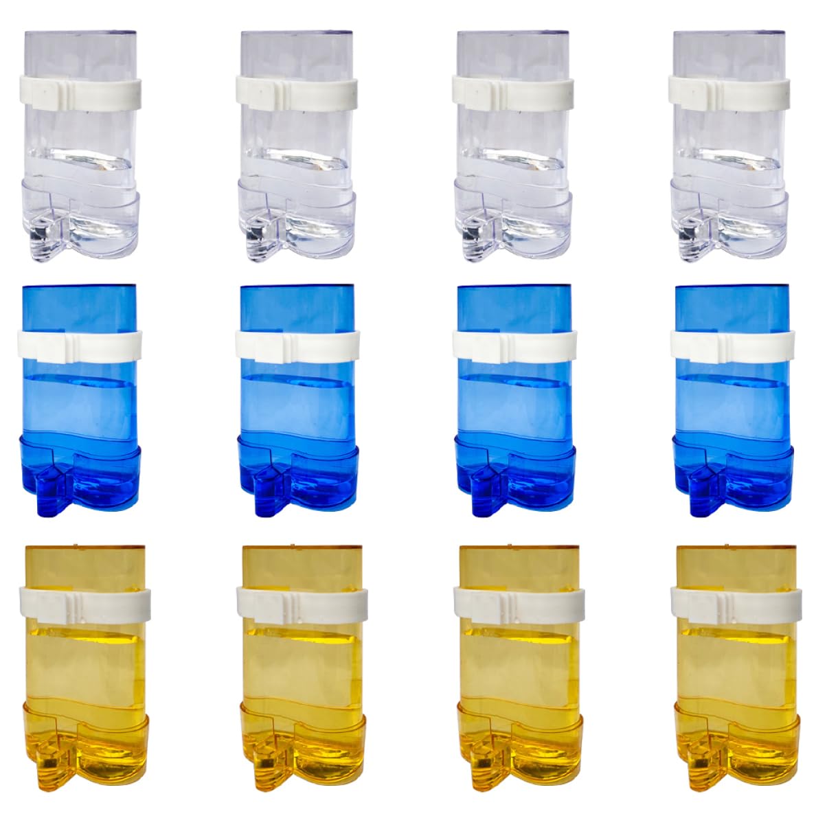 Happyyami Dispenser Acqua e Cibo Automatico per Pappagalli Grande 12pezzi in Plastico per Gabbie Uccelli Interno Esterno
