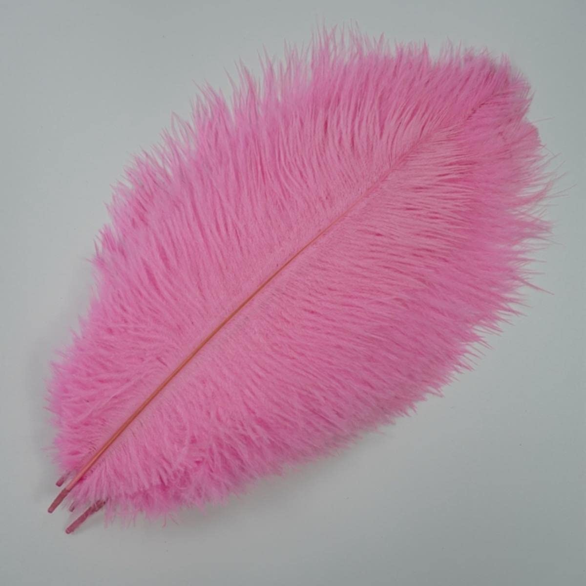 10 Stück farbige Straußenfedern zum Basteln, weiße große Straußenfedern, Dekor, Tischdekoration, Karneval, Hochzeit, Party, Dekoration, Rosa, 45–50 cm, 18–20 Zoll