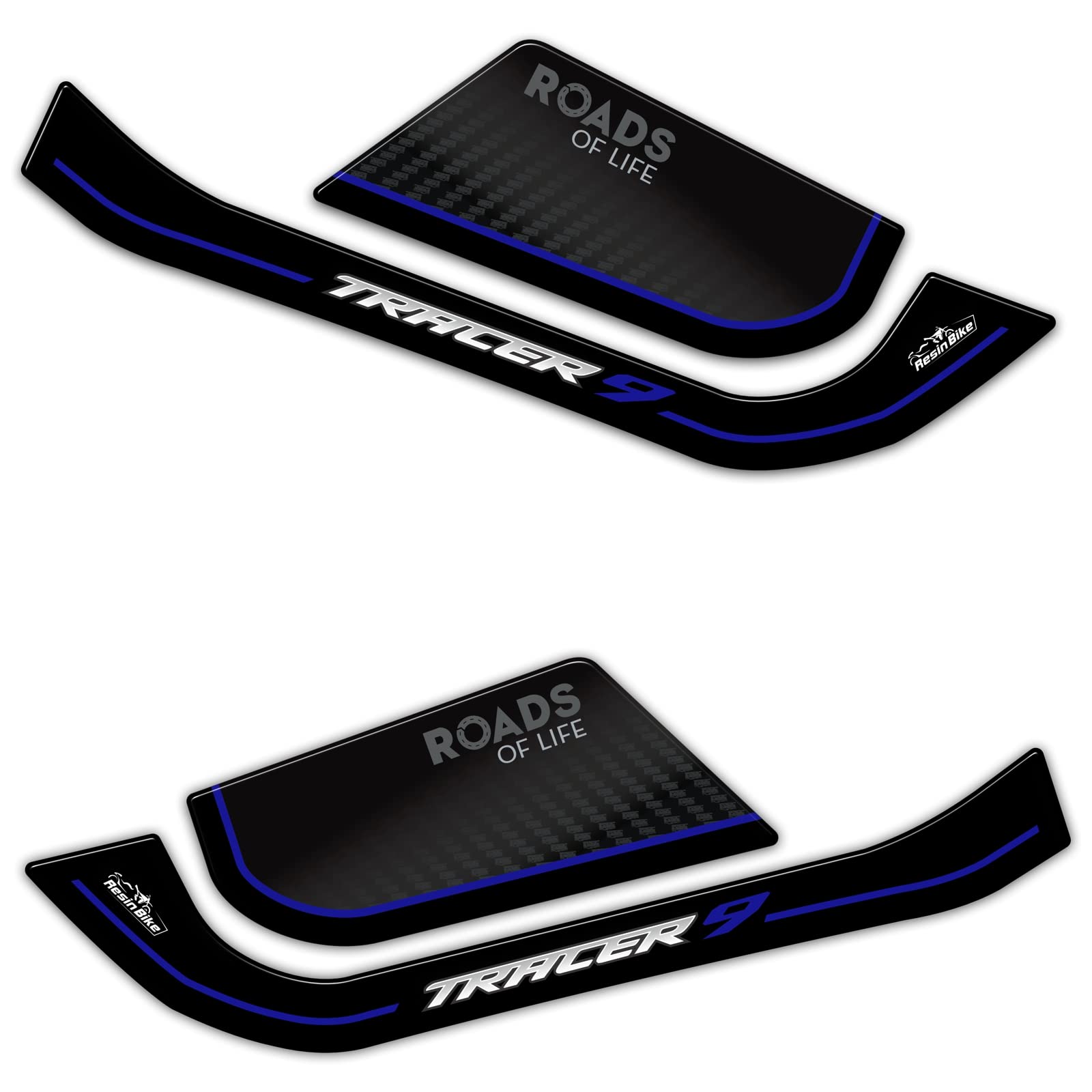 Resin Bike Motorcycle 3D Stickers Compatible with Yamaha Tracer 9 2021-2023 Icon Perfomance. Handguards Protection from Bumps and Scratches. Pair of Resin Stickers - Gadget Moto