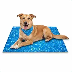 Tapete Gelado Refrescante para Pet – Alívio Imediato no Calor | Gel Ativado por Pressão | Seguro, Dobrável e Atóxico (Grande - 50x90cm, Azul Piscina)