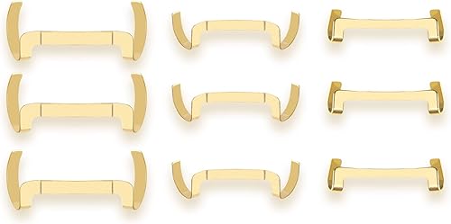 Anillo protector de anillo de metal relleno de oro blanco y amarillo de 14 quilates, pequeño, mediano y grande (paquete de 9), Metal