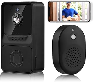 Doorbell Camera, 1080p High-Definition Video Doorbell, Intercom Night Vision Camera Doorbell Wireless, Rechargeable Video Doorbell Wireless with 2-Way Audio, Realize Cloud Storage (Without Battery)