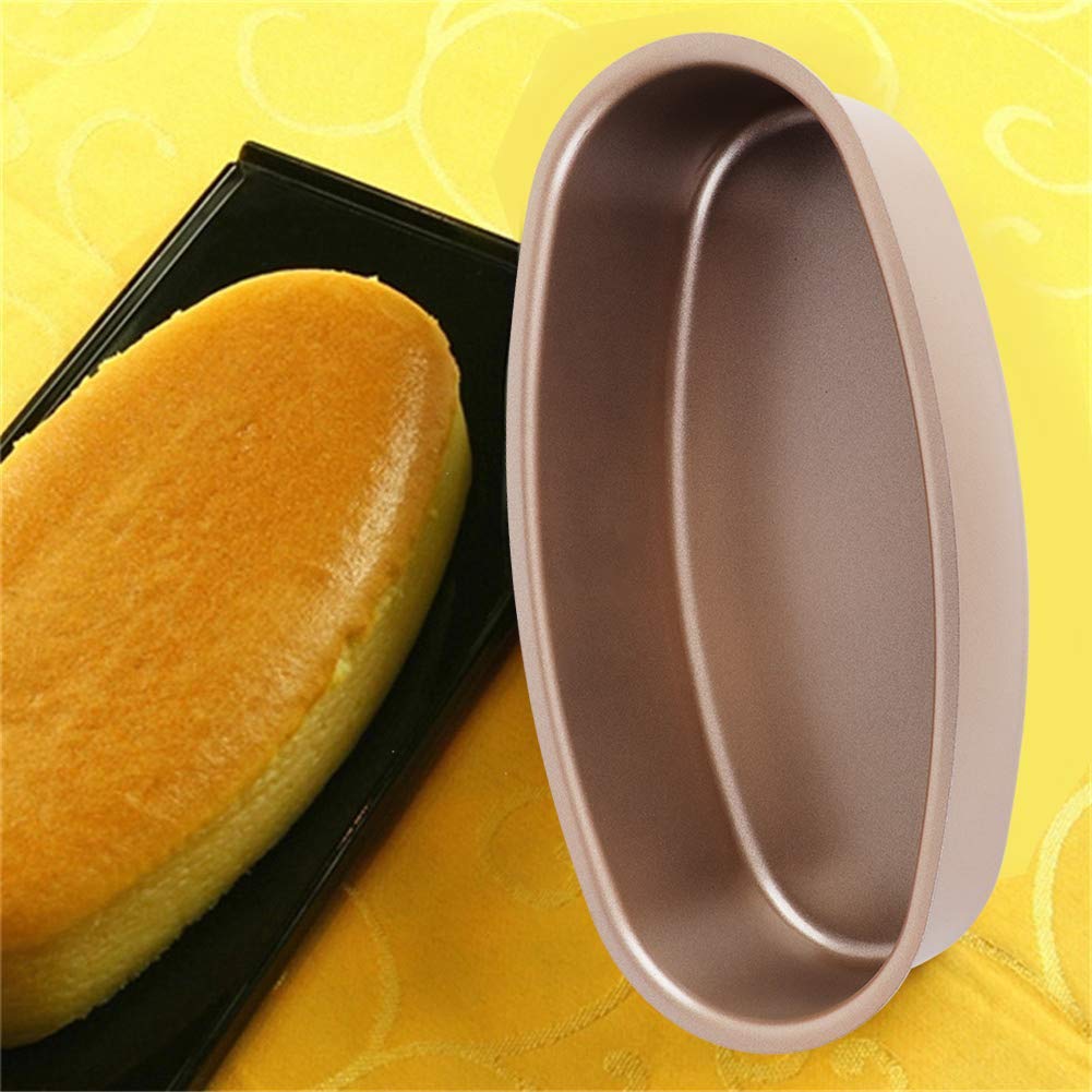 Agatige 9 Inch Cheesecake Pan, Carbon Steel Cake Pan Loaf Mold Non-stick Bread Pans Oval Shaped for Kitchen Baking