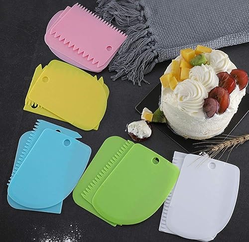 Miniatura 4 de 15 piezas de raspador de masa, raspador de pasteles, juego de herramientas más suave, raspador de pan, pastel más suave, raspador de glaseado,