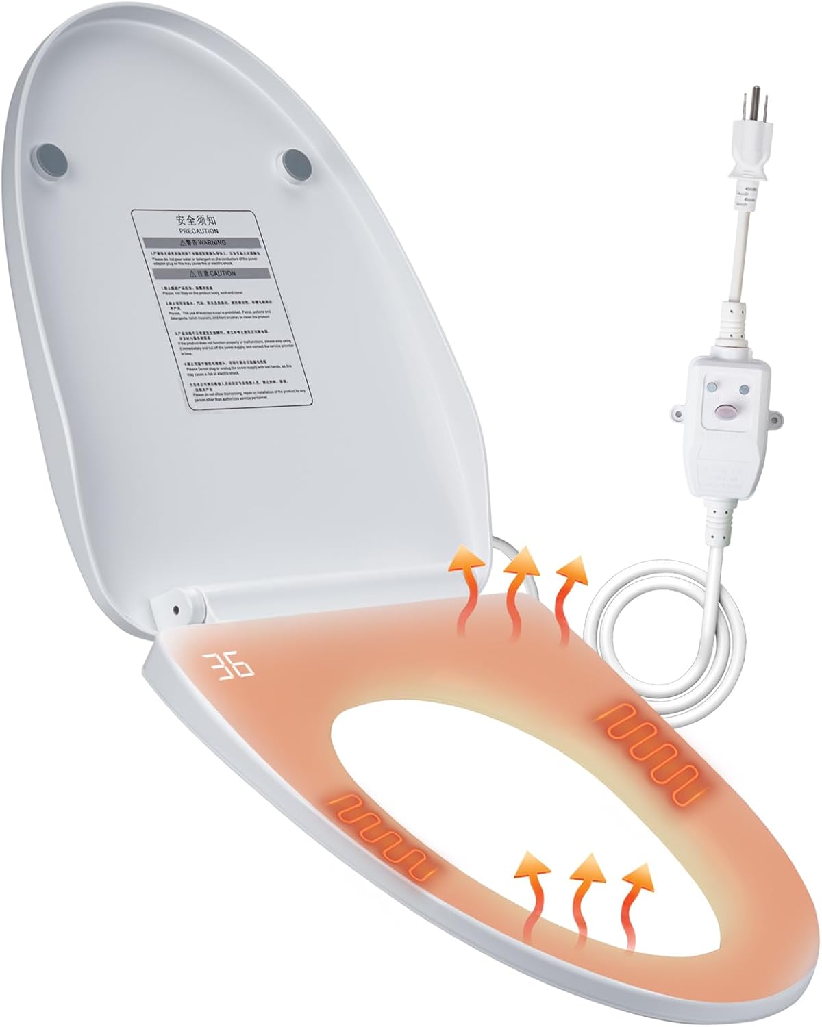 Heated Toilet Seat with Temperature Display