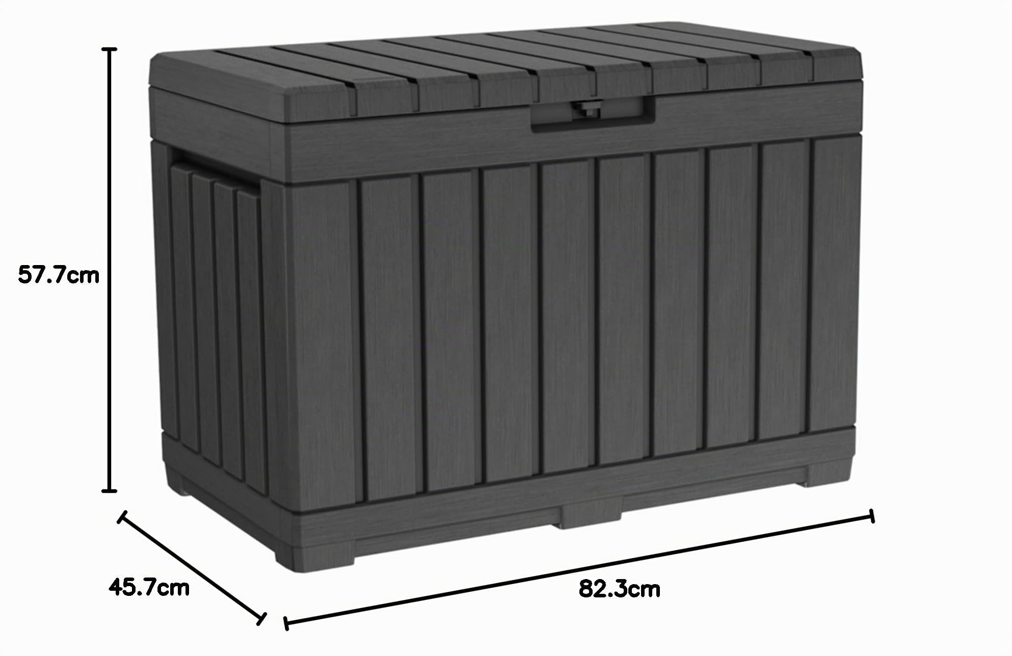 Keter Kentwood Storage Box 190L Aufbewahrungsbox, Gartenbox, UV-beständig, 82,3 x 45,7 x 57,7cm, Graphit