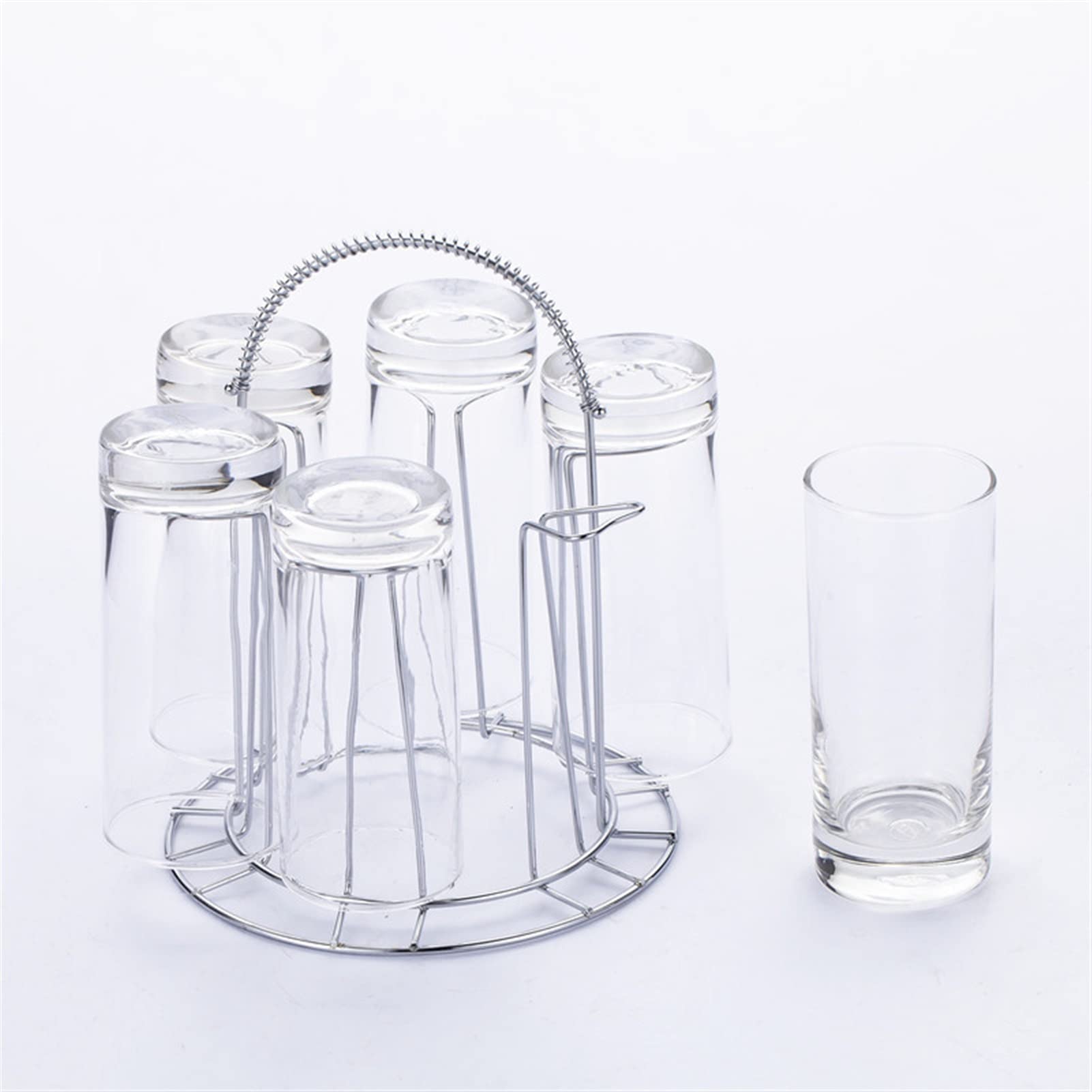 Edelstahl-Becherständer für 6 Tassen, Glasständer, Trockenregal, Zuhause, Küche, Hängeabtropfgestell, Lagerregal, Tassenregal (Farbe: Stil B) (Stil A)