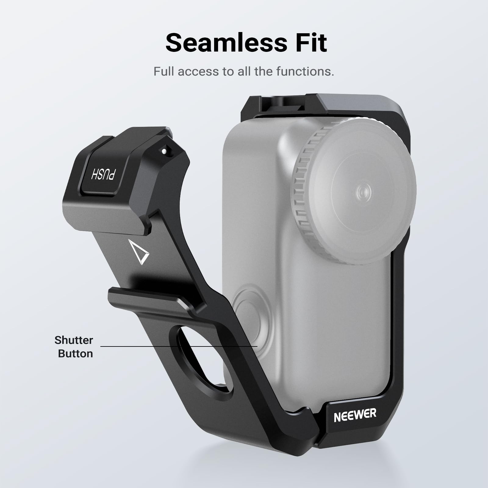 NEEWER Klatka na kamerę kompatybilna tylko z kamerą DJI Osmo Nano Action i akcesoriami fotograficznymi Combo, lekki metalowy stabilizator wideo z zimną stopką i gwintem 1/4 cala do POV, AC066