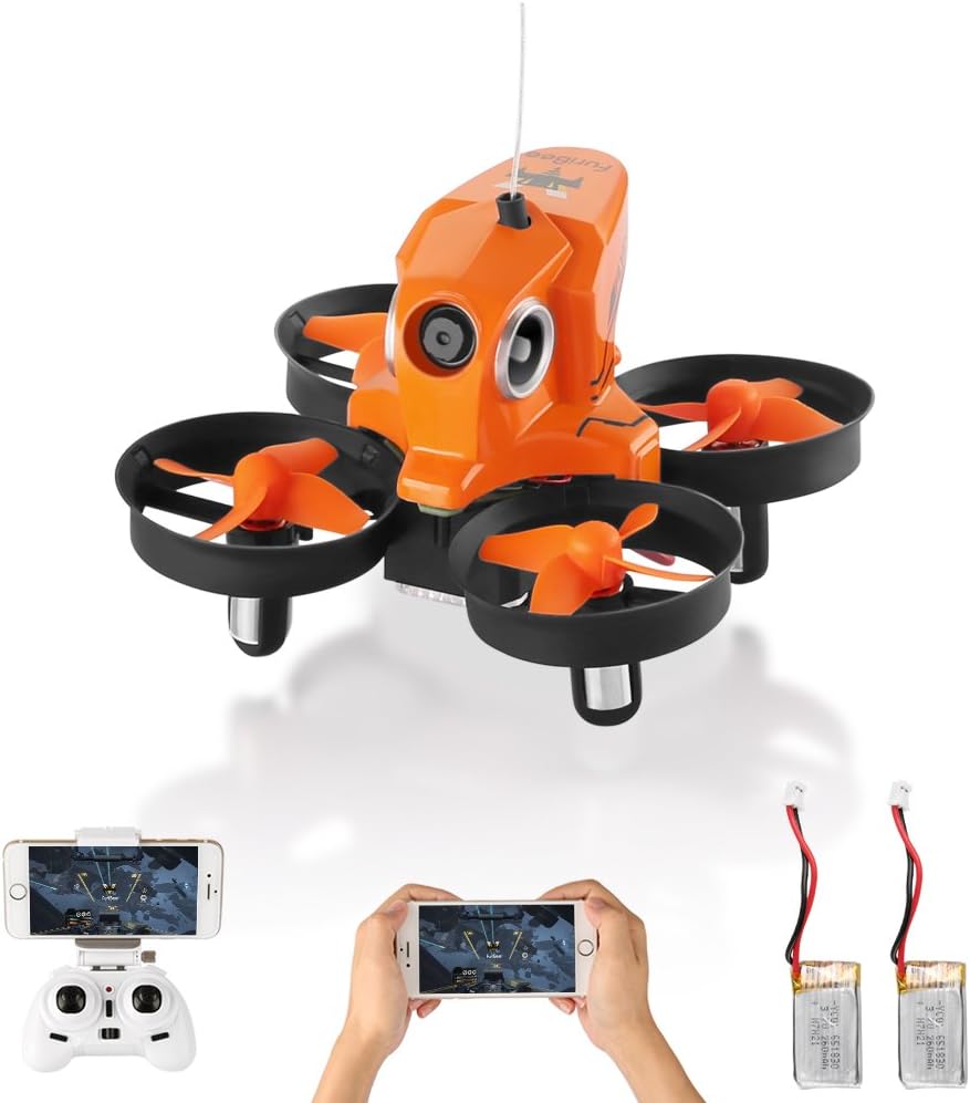 Mini Drone with Camera Live Video, H801 720P WiFi FPV RC Quadcopter Drone RTF with Altitude Hold, One Key Return for Kids, Beginners, Adults (2 Batteries Orange)