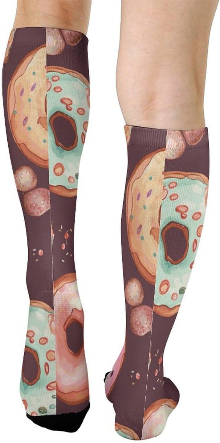 Pretty Donuts Socks Soccer Sock Hockey Sock Basketball Socks Baseball,Softball,Volleyball,Lacrosse,Soccer for Men, Women,Team Sports It's The Best Gift for Her