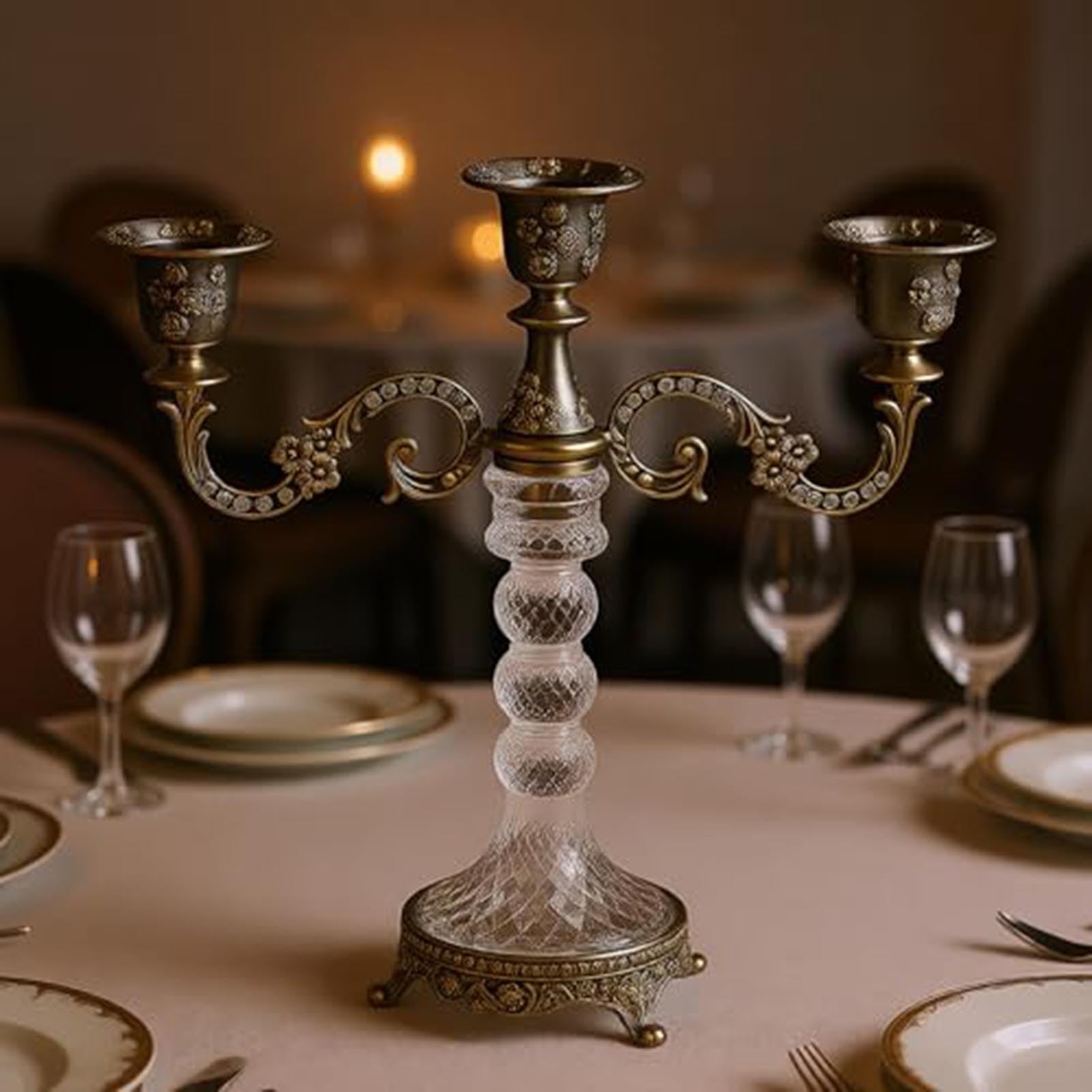 Bougeoir À 5 Branches en Fer – Candélabre Décoratif De Style Rétro pour Mariages Et Centres De Table(C)
