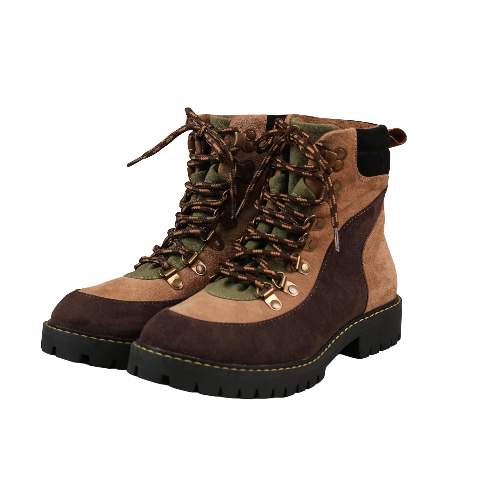 theater Outie Brown Suede Ankle Boots for Women | Lace-Up Casual Boots with Chunky Grip Sole | Comfortable, Stylish & Durable Footwear for Everyday Wear-picture-31