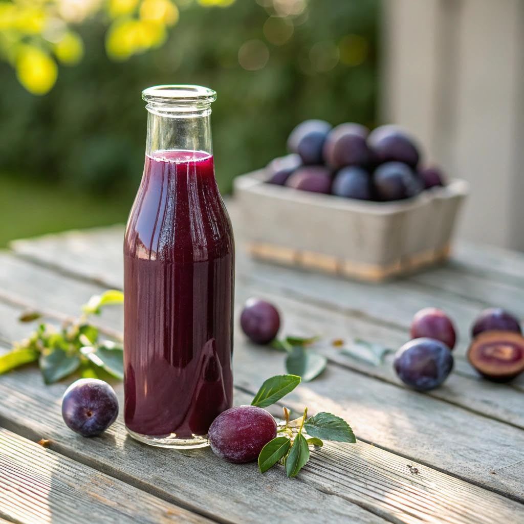 Pomona Organic Plum Juice (Pack of 12), Cold Pressed USDA Organic Juices, 100% Plums, No Added Sugar, Not From Concentrate, Vegan, Kosher, Non GMO, Pasteurized, 8.4 oz Glass Bottles