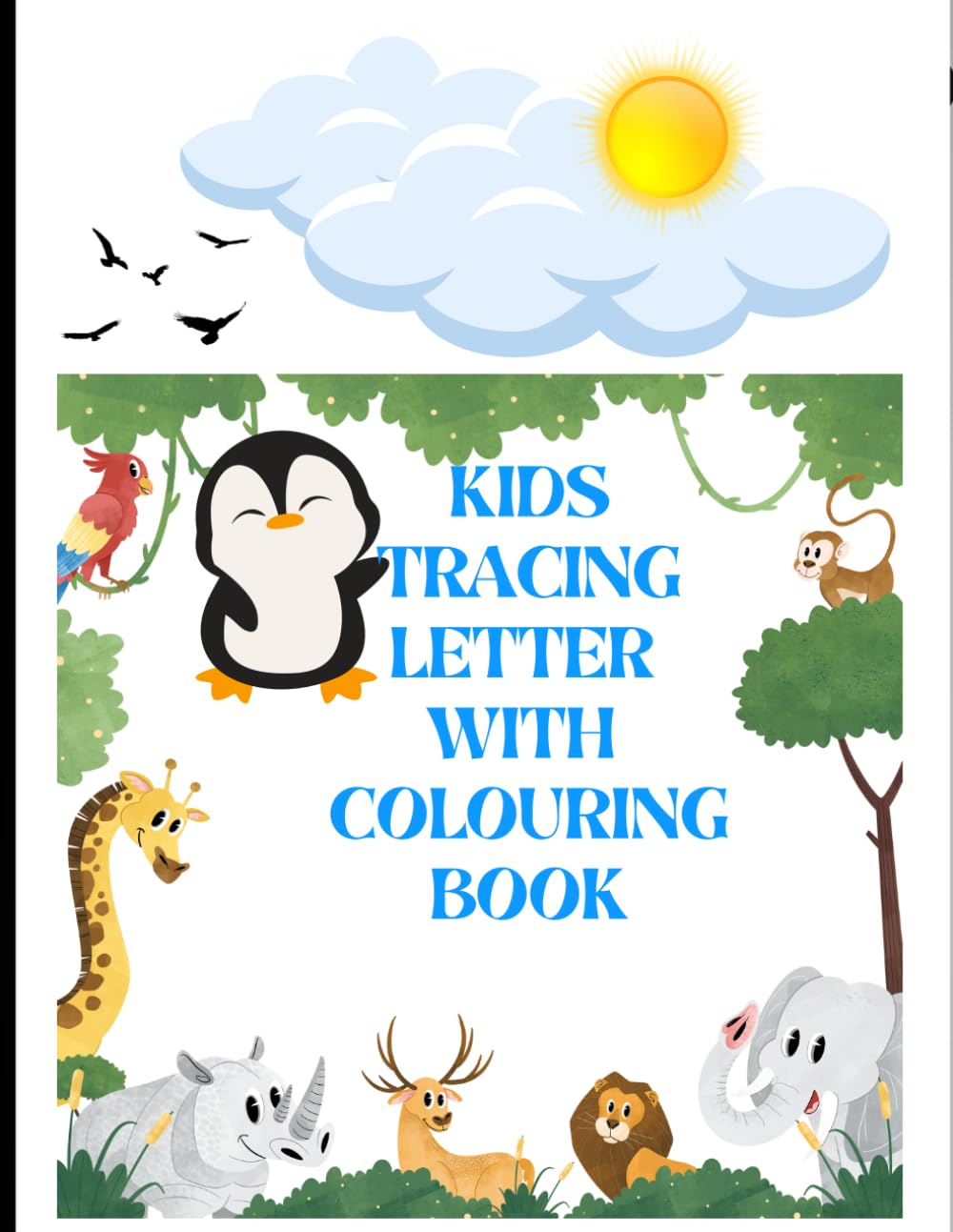 Kids activity tracing letter with colouring book