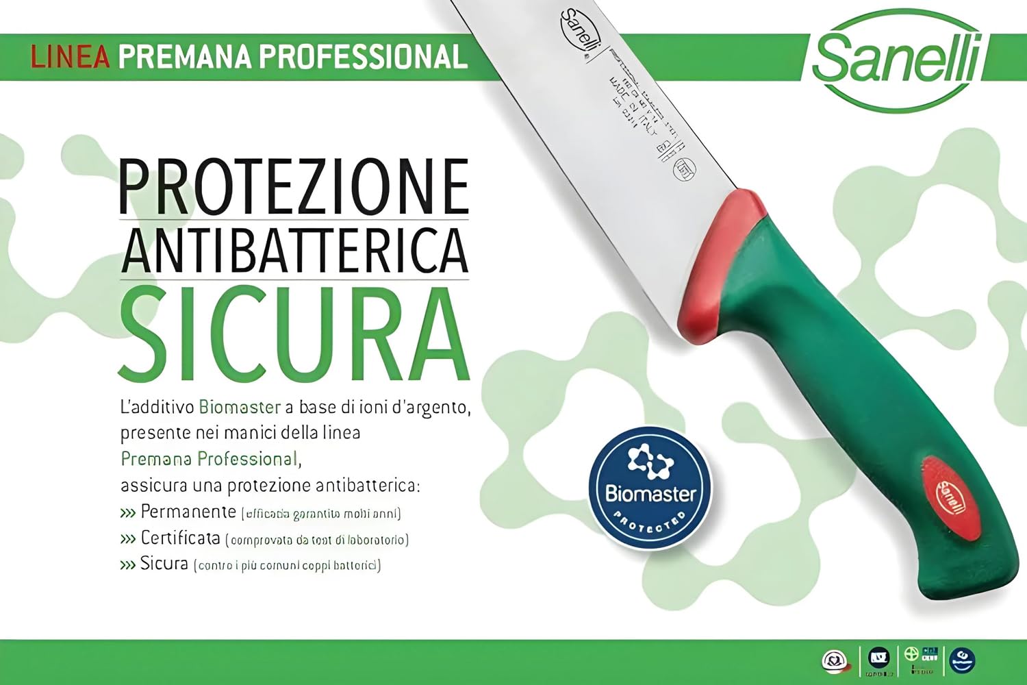 Sanelli, Linea Premana Professional, Coltello professionale Disosso curvo stretto flessibile Cm.13