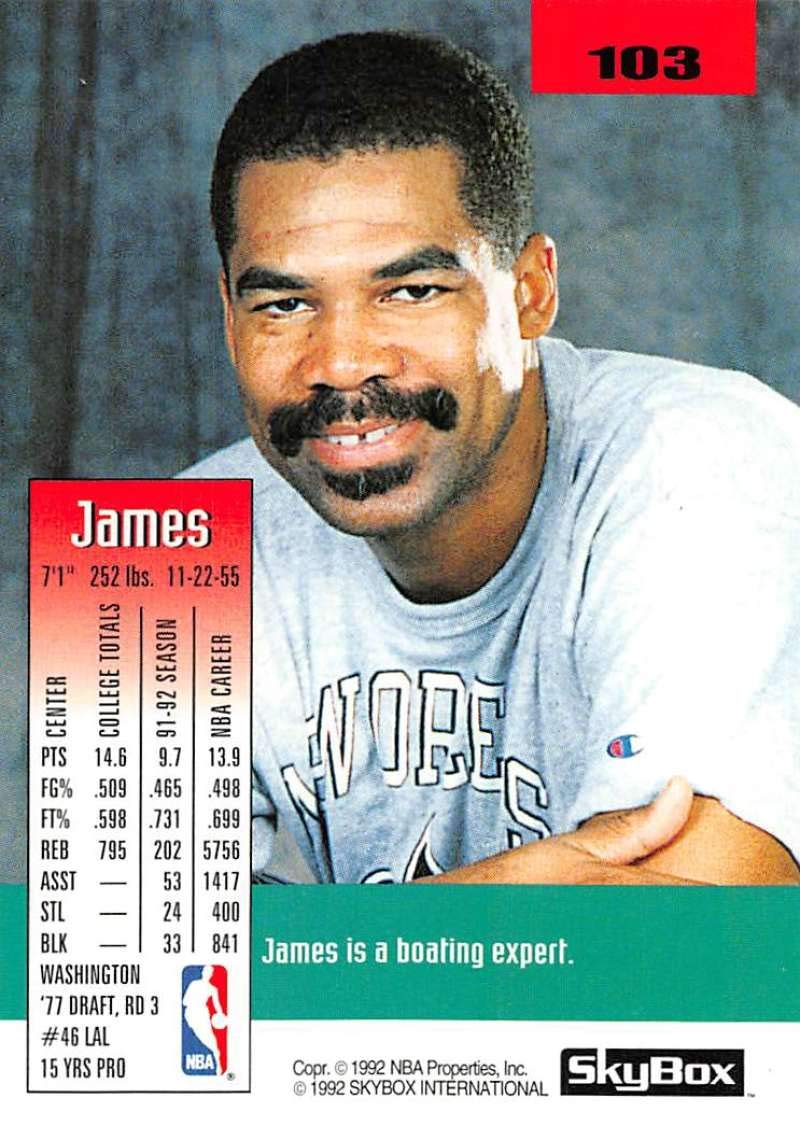 Amazon.com: 1992-93 SkyBox Basketball #103 James Edwards Los