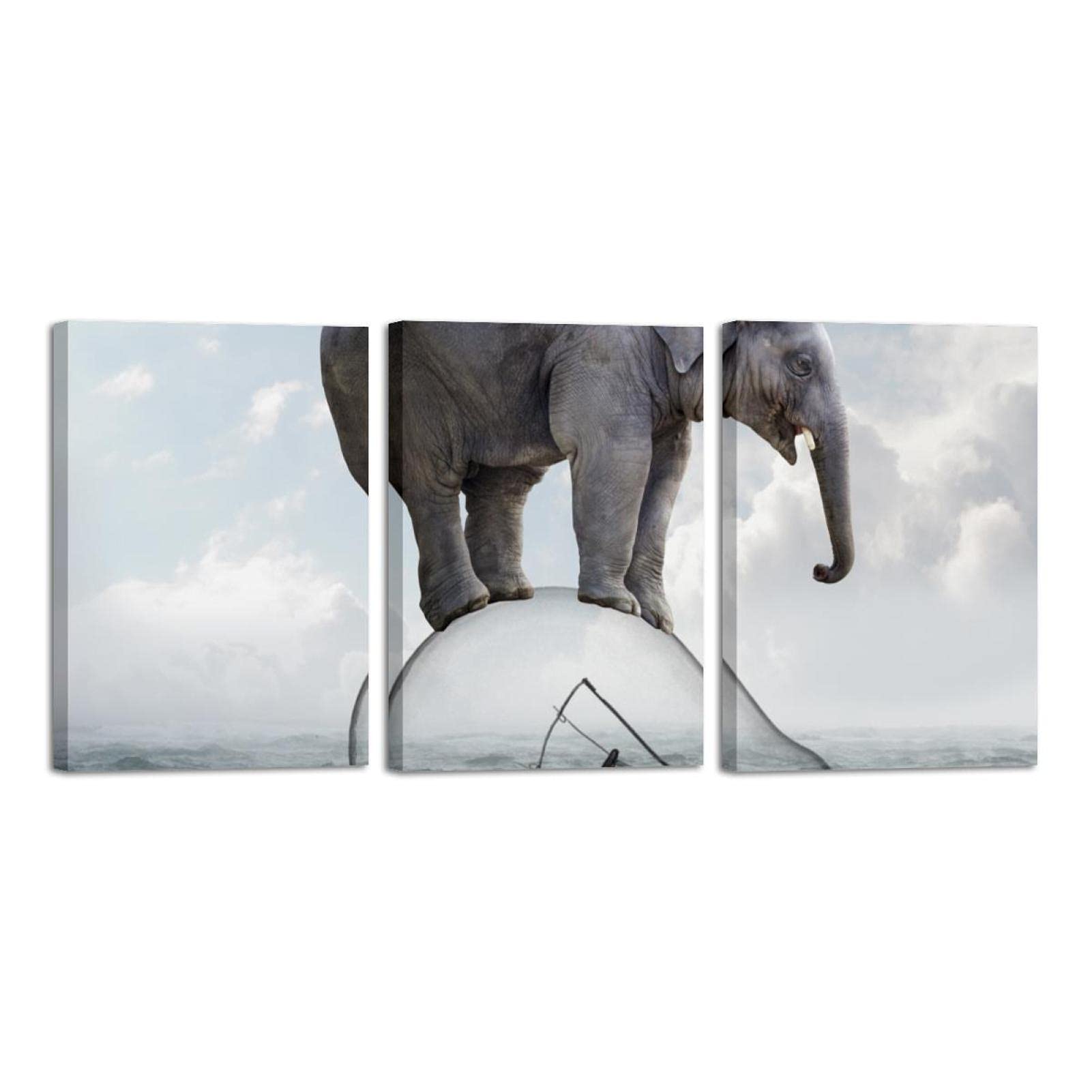 Toile éléphant mer grand format pour décoration murale salon chic