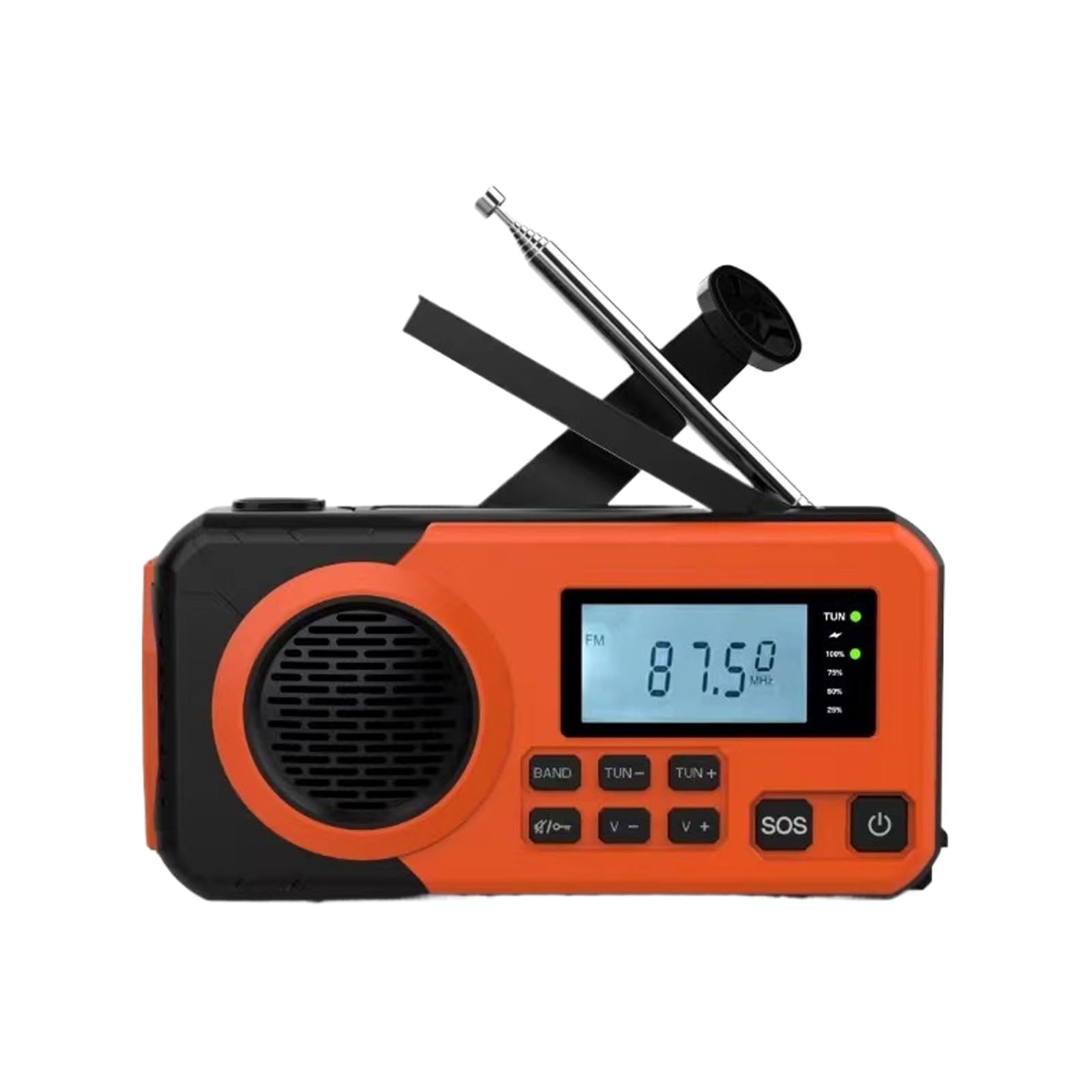 Radio solarne z korbką z latarką i powerbankiem | Radio Outdoorowe Kempingowe Dla kobiet, mężczyzn, wędkarzy, podróżników, piechurów, na łódź, wędrówki, kemping, zimowe