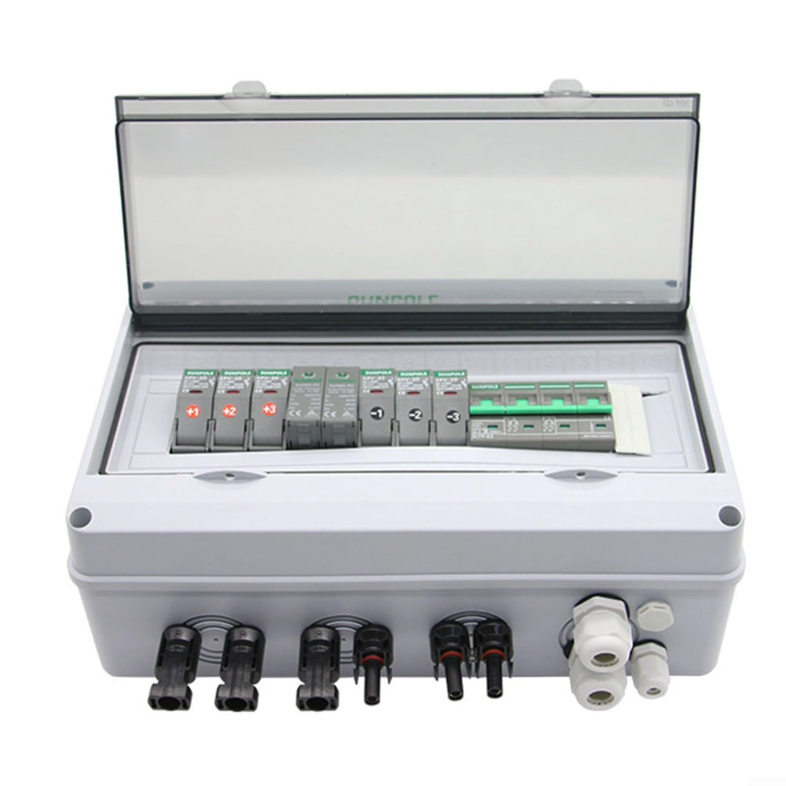 PV Combiner Box, 3 in 1 Out 1000V IP65 Impermeabile Protezione solare PV Rilevamento in tempo reale LQX-C DC Strings/Combiner Scatole per impianto fotovoltaico residenziale sul tetto