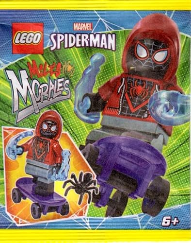LEGO Superheroes Spider-Man: Miles Morales Minifigure con Skateboard e Web Blasts - Immagine 2
