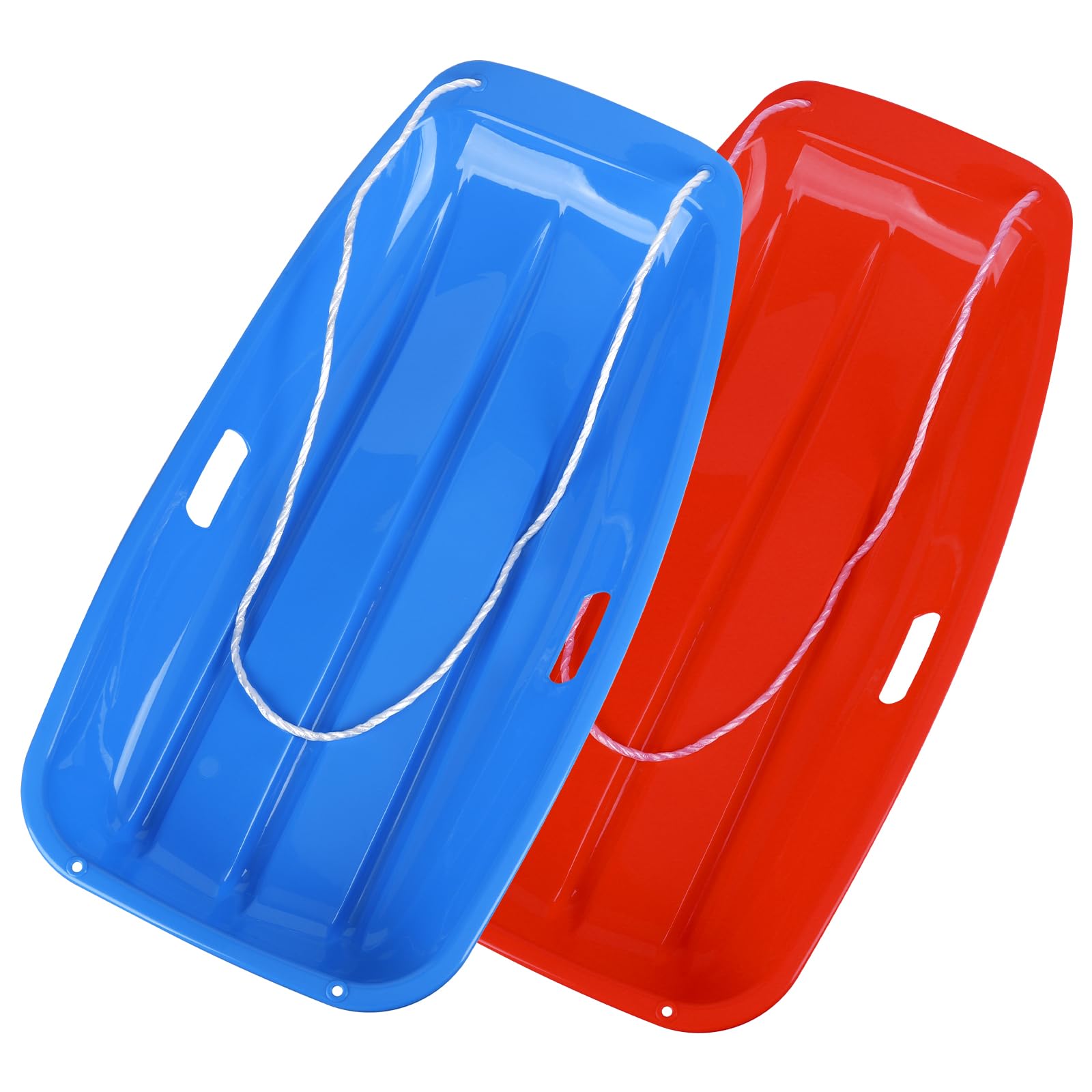 Amazon.com : 35 inch Snow Sled, Plastic Sled with Leash 2 Handles
