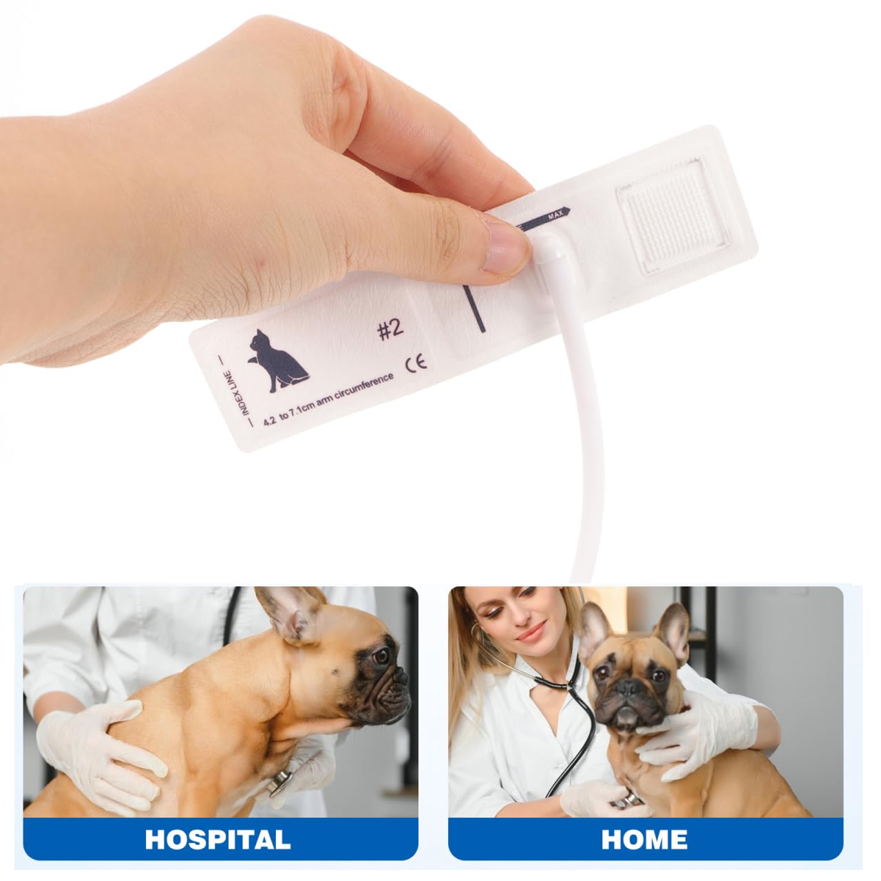 BESTYASH Manguito de presión arterial para mascotas, tamaño universal, tela no tejida, puño de TPU para gatos y animales, seguro, fácil de limpiar, fácil de usar y cómodo para monitor de presión