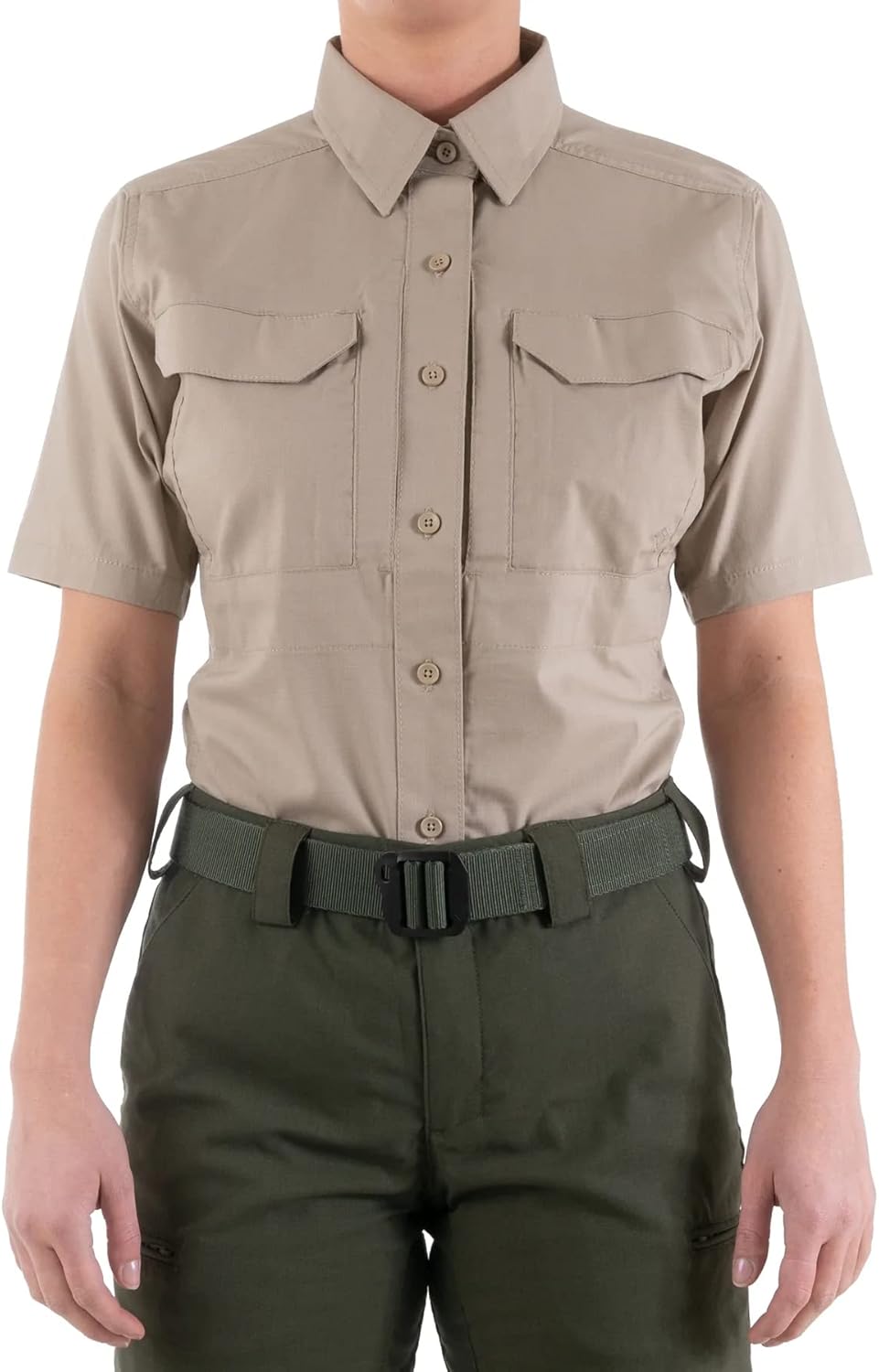 First Tactical 122007-055-XL Women's V2 Tactical S/S Shrt Khaki XL