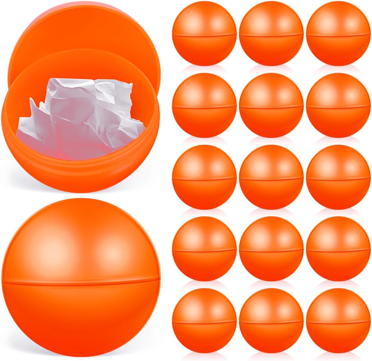 ERINGOGO 25pcs Balls - 4cm Plastic Hollow Bingo Balls for Raffle, Drawing Games & Party Decoration - Orange