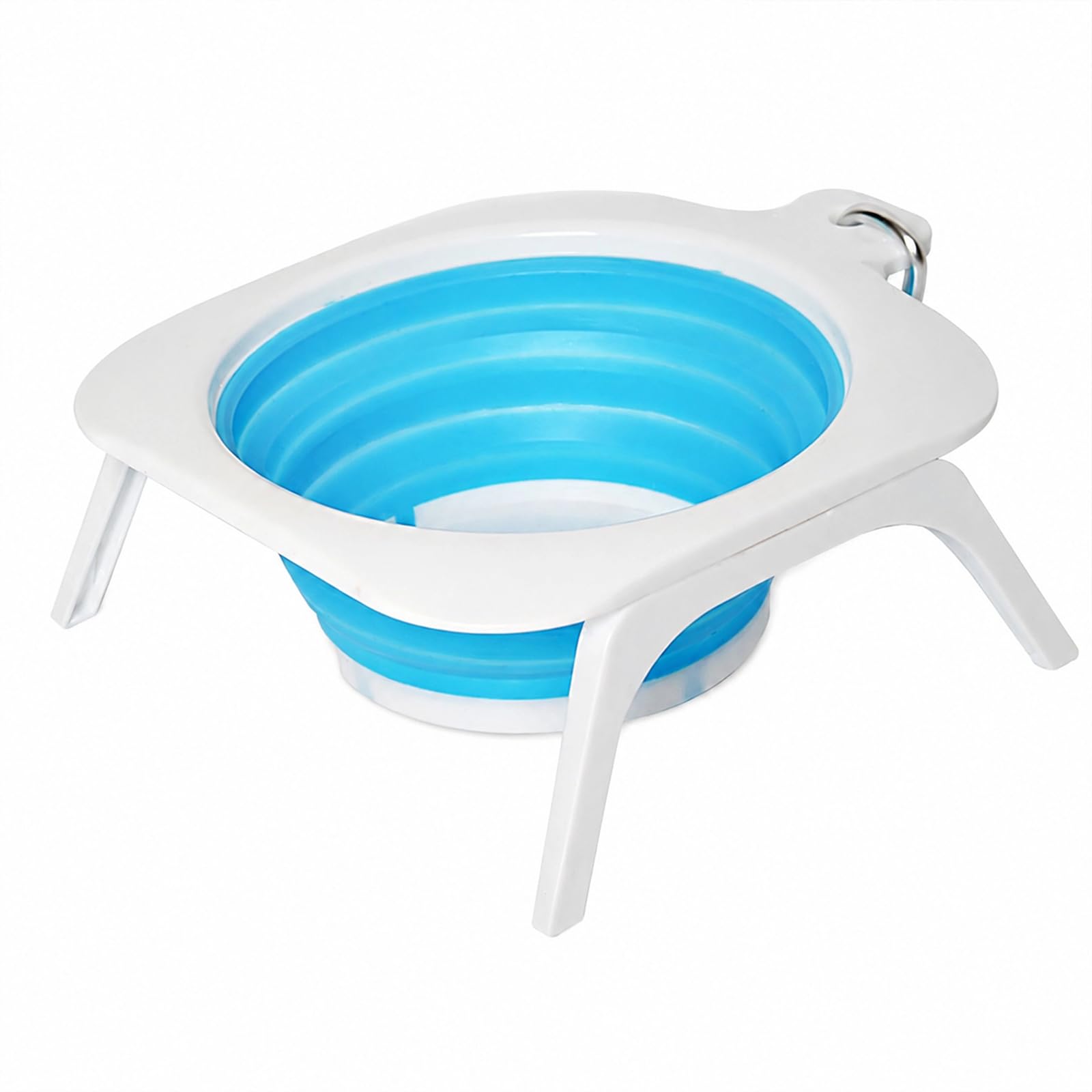 Collapsible Dog Water Bowl Support Stand & Carabiner, Portable Foldable Dog Cat Food Water Bowl for Walking Camping Travel — image 1