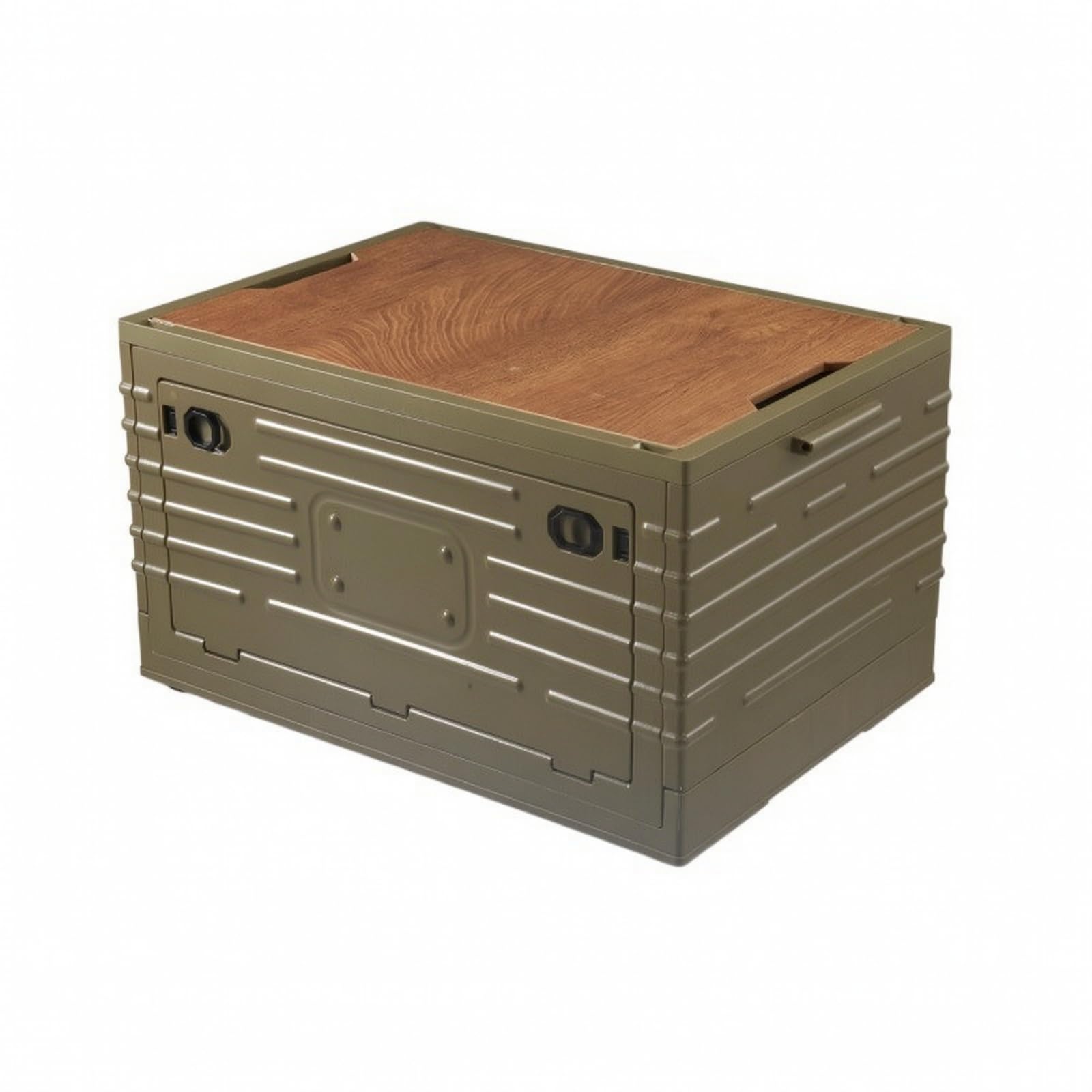 predolo Boîte Rangement Pliable Stable, Vert Militaire, Moyen — 50,5 × 35,5 × 29 Cm
