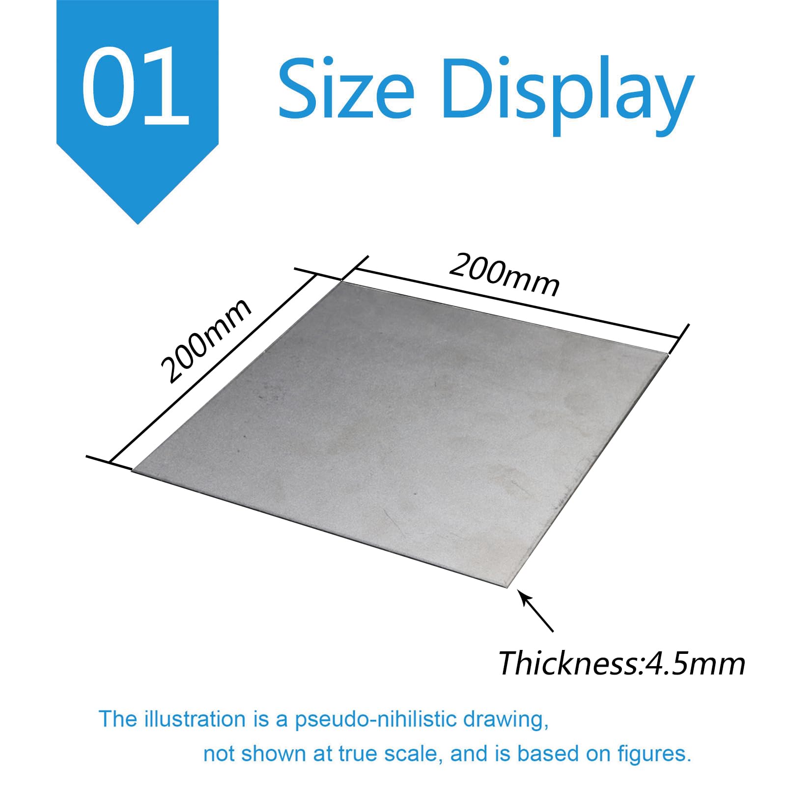 Blacha blaszana TA1 - lekki stop metali do maszyn budowlanych i zastosowań przemysłowych 1 szt(4.5mmx200mmx200mm)