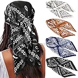 AWAYTR 35 Satin Large Square Head Scarves - 4PCS