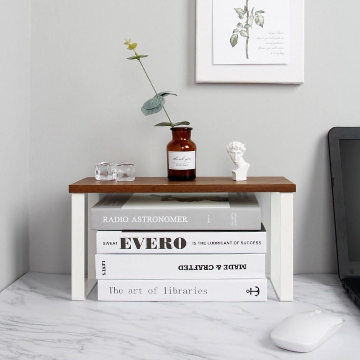 Multifunctional Storage Holder with Iron and Wood Construction Space-saving Tabletop Storage Shelf Featuring Multi-layer Overlapping Design and Anti-slip Feet for Kitchen
